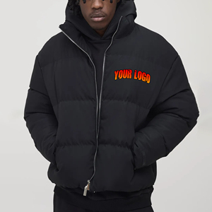 แจ็กเก็ตบุนวมสีดำสำหรับผู้ชายเสื้อแจ็คเก็ตกันลมกันน้ำกันลมใส่ในฤดูหนาวงานตามสั่ง - Product Image 6