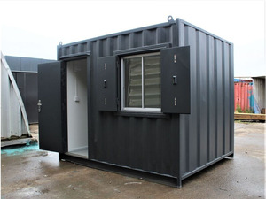Blue Prefab Container House Sliding <b>Window</b> Modular Cabin Portable Steel Home Office Unit Hanging Folding <b>Screen</b> Magnetic <b>Screen</b> - Product Image 2