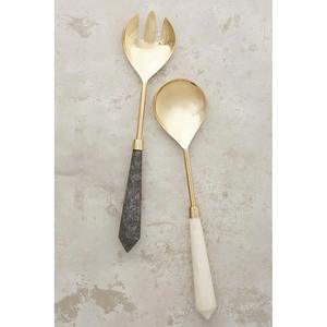 Meilleure vente en acier inoxydable cuillère à salade fourchette ensemble avec poignée fantaisie nouvellement conçu poignée en résine ustensiles de cuisine outils de cuisine - Product Image 6