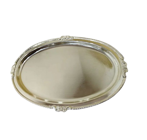 Nouveau plateau en métal chromé à forte demande plat en acier inoxydable durable pour servir du chocolat et des dattes - Product Image 4