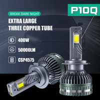 Phares LED de voiture super lumineux 400W 50000LM haute puissance à trois tubes en cuivre H4 H7 H11 9005 – Ampoules de phare LED pour auto