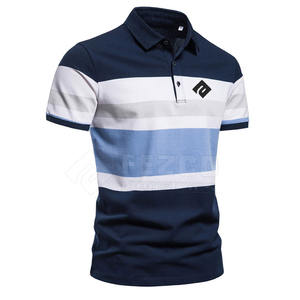 Haute qualité hommes pour Polo Logo personnalisé bas prix dernier style solide motif tricoté tissu grande taille vêtements de rue - Product Image 2