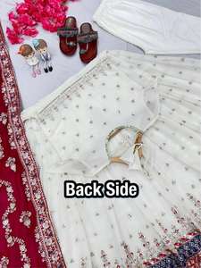 Vestido bordado de secuencia Georgette de imitación confeccionado al por mayor con borde Latkan Dupatta de lujo para un glamour sin esfuerzo - Product Image 4