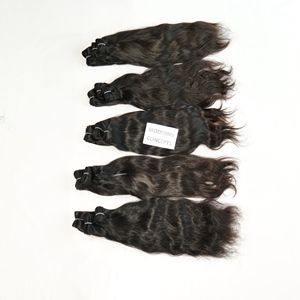 Extensions de cheveux humains indiens de haute qualité vierges crus 8-32 pouces, faisceaux ondulés de cuticules alignées en noir, perruques de style boucles - Product Image 3