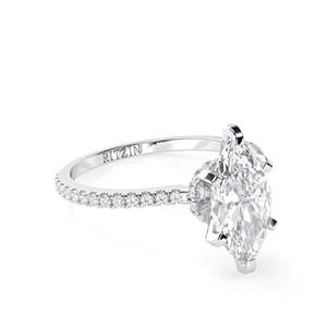 1.50 ctBague de fiançailles solitaire en diamant taillé Marquise avec accents pour femme - Product Image 4