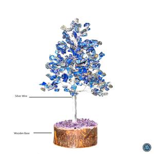 Piedra preciosa de lapislázuli azul Natural de alta calidad 1000 Chips de cristal árbol Feng Shui estatuilla India para decoración del hogar amor curativo - Product Image 3