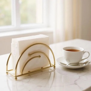 ที่ใส่กระดาษเช็ดปากสแตนเลสเคลือบทอง ดีไซน์ทันสมัยแบบเจาะรู ฐานมั่นคง ใช้งานง่าย จัดระเบียบบนโต๊ะอาหารอย่างมีสไตล์ - Product Image 6