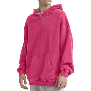 Sudaderas con logotipo personalizado para hombre, sudaderas 100% de algodón con mezcla de lana básica, sudaderas con capucha desgastadas con lavado ácido Vintage para hombre y sudaderas - Product Image 1