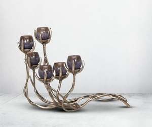 Multi T-light support votif en verre gris brillant avec base en aluminium fini or Nouveau design de luxe pour mariage et décoration intérieure - Product Image 3