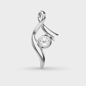 Pendentif solitaire flottant en diamant de laboratoire rond certifié IGI en or jaune/blanc et or rose 9 carats - Product Image 4