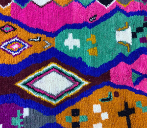 Tapis Kilim abstrait marocain vibrant tapis bohème personnalisable tapis colorés tissés à la main OEM décor à la maison décorations de chambre tissées - Product Image 4