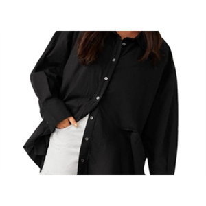 Camicia Boyfriend in Popeline Freya di Free People, Nera, Taglia L - Product Image 2