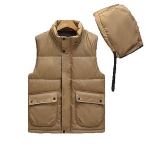Chaleco con Capucha Unisex Informal de Invierno, de Algodón y Poliéster, con Cierre de Botones y Cremallera, Antipilling, Ropa Exterior, Logotipo Personalizado - Product Image 3