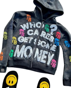 Sweats à capuche imprimés bouffants pour hommes vierges avec logo personnalisé Pull 100% coton Sweat à capuche surdimensionné zippé en éponge française pour hommes et dames - Product Image 4