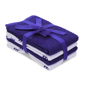 Teal And White 100% Cotton GOTS Certified for a Bright KitchenTerry Cloth <b>Kitchen</b> <b>Towels</b> Woven Solid Color Rectangle Waffle Rags - Product Image 2