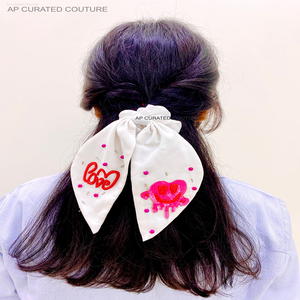 Chouchous à cheveux brodés à la main indiens à la mode pinces à cheveux perlées multicolores pour la Saint-Valentin carnaval saison spéciale - Product Image 5