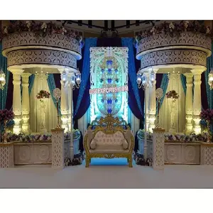 Décoration de scène de réception de mariage américain, décoration de scène de réception de mariage sud-indien élégant, décoration de scène de mariage asiatique