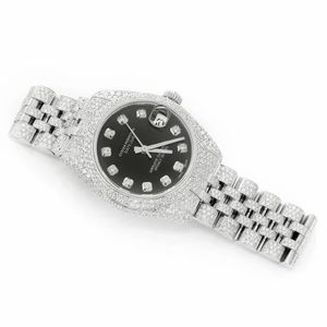 BGJ Full Stone Iced Style Mens Watch Black Dial Stainless Steel Japan Quartz <b>Wristwatch</b> Custom Logo OEM Manufacturer for Men - Product Image 3