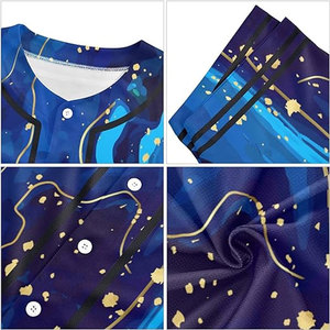 เสื้อเบสบอลสำหรับฝึกซ้อมกีฬา ระบายอากาศได้ดี กันลม ยืดได้สี่ทิศทาง พิมพ์ลายแบบซับลิเมชั่น ทรงหลวม - Product Image 6
