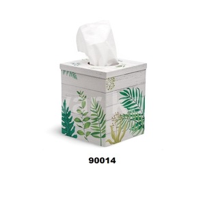 Caja de pañuelos de Metal, soporte y caja dispensadora, accesorios de tocador de cubo para baño, sala de estar, cocina, oficina, Blanco antiguo - Product Image 1