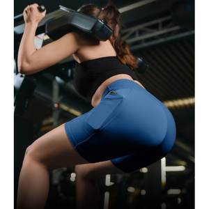 Shorts de cycliste respirants pour femmes avec poches - Shorts de yoga pour femmes, tailles régulières et grandes, 100% coton, pour la gym et le yoga - Product Image 2