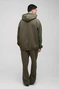 Ensemble de survêtement décontracté et élégant pour homme, vert olive, avec logo personnalisé, tissu doux, 100% coton, coupe décontractée, tenue coordonnée - Product Image 2