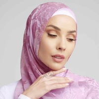 Nouveau Châle en Soie Épais à Motifs Floraux Carrés Ethniques et Pompons, Hijab Musulman Imprimé Personnalisé pour Femme, Printemps 2025, Doux pour la Peau