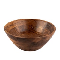 Bol à fruits en bois d'acacia sculpté à la main, design mignon, bol à salade naturel, écologique, durable, passe au lave-vaisselle, idéal pour les aliments