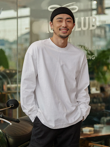 T-shirt unisexe à manches longues, basique, uni, rose et blanc, personnalisable avec impression OEM, pour homme et femme. - Product Image 4