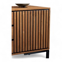 Armoires de cuisine de luxe avec rangement en bois de teck massif, 2 portes et 3 tiroirs à fermeture douce, style moderne, 180x46x76 cm
