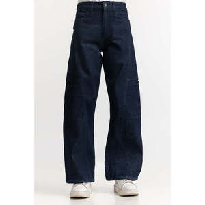 Jeans de Mezclilla Azules de Cintura Alta y Pierna Ancha, Modelo WM-JNS-SS24-017, Estilo Simple y Moderno - Product Image 1