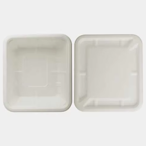 Couvercle de boîte alimentaire en bagasse réutilisable et durable Boîte à lunch jetable écologique avec emballage de salle à manger compostable - Product Image 6