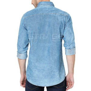 Camisa de Mezclilla para Hombre de Diseño Clásico y Uso Cómodo con Textura Suave, Aspecto Elegante, 100% Algodón, Transpirable y Ecológica - Product Image 3