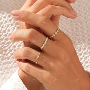 La banda trenzada infinita de oro sólido de 14 quilates más moderna, nueva colección, banda de eternidad apilable delicada trenzada única, fiesta de boda - Product Image 4