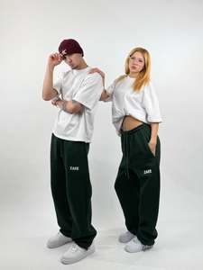 Pantalons de survêtement amples à cordon de serrage de haute qualité pour femmes, couleur unie, vêtements de sport de fitness, pantalons de jogging pour hommes avec poche latérale - Product Image 3