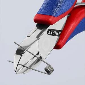 Knipex Electronics Diagonal Cutter with Multi-Component Grips Head <b>Mirror</b> Polished <b>Round</b> Head and <b>Small</b> Bevel Scissor & Shear - Product Image 3