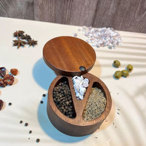 Contenedor de especias de madera para decoración del hogar Herramienta de hierbas y especias con elegante soporte para joyero - Product Image 1