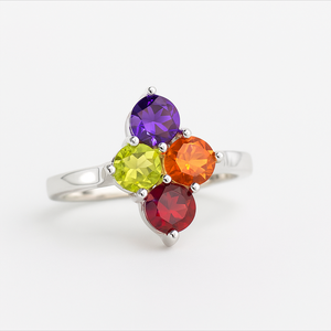 แหวนเงินแท้ 925 ชุบโรเดียม ประดับพลอยหลายชนิด รับรองโดยบุคคลที่สาม ดีไซน์ทันสมัย เหมาะสำหรับเป็นแหวนหมั้น แหวนแต่งงาน หรือของขวัญวันครบรอบ - Product Image 3