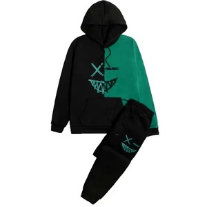 Vente en gros directe d'usine personnalisée ensemble sweat à capuche bicolore avec cordon Streetwear pantalon de survêtement Slim Fit et sweat à capuche ensemble de survêtement de jogging - Product Image 4