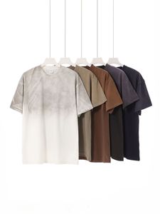 Top de tamaño europeo de estilo Retro americano para hombre, camiseta de marca de moda de mono con espray de agua sólida de algodón pesado para hombre - Product Image 6