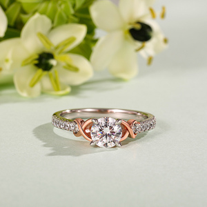 Bague de fiançailles Jeulia personnalisée en diamant taille princesse, motif infini - Plaqué rhodium, platine, bijoux fins géométriques pour femmes - Product Image 4