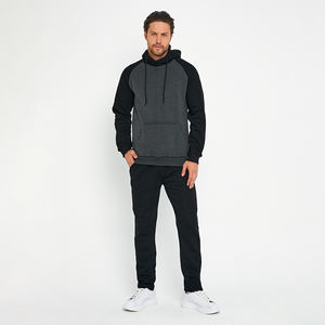 ชุดวอร์มสองชิ้นสำหรับผู้ชายชุดวอร์มชุดกีฬาชุดวิ่งเล่นฟุตบอลมีฮู้ดซิปเต็มโลโก้ออกแบบได้ตามต้องการพร้อมโลโก้ได้ตามต้องการ - Product Image 1