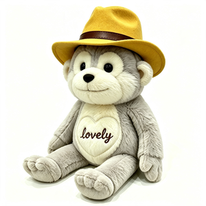 Peluche de Tigre Vaquero Personalizado con Sombrero de Vaquero, Material Suave, Relleno de Algodón PP, Corazón Bordado - Regalo de Cumpleaños - Product Image 5