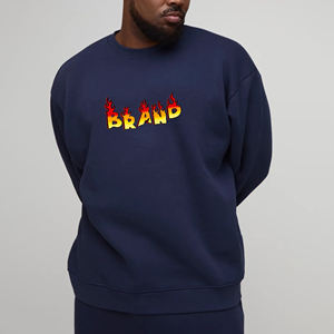 Sudadera de cuello redondo de algodón 100% hecha a medida para hombre, jersey de gran tamaño transpirable bordado, estilo Hip Hop, cómodo invierno - Product Image 1