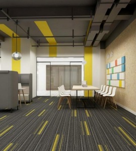 Dalles de moquette de bureau durables |   Dalles de moquette modulaires en nylon antidérapantes et faciles à nettoyer pour bureaux |   Revêtement de sol en carrelage commercial - Product Image 1