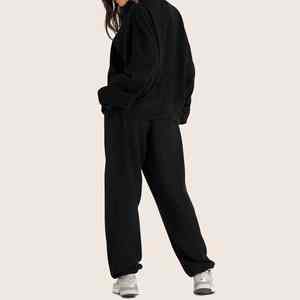 ชุดวอร์มผู้หญิงสำหรับฤดูหนาว แบบสวมใส่สบาย คอกลม ผ้าฝ้ายฟลีซ ระบายอากาศได้ดี ชุดออกกำลังกายแบบชุดเดียว ขายส่ง - Product Image 3