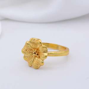 Flower Brass Dainty <b>Ring</b> 18k Gold Plated <b>Statement</b> Wholesale <b>Ring</b> For Women - Product Image 6