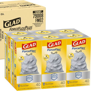 Bolsas de Basura Glad ForceFlex Altas para Cocina con Cierre de Cordón - OdorShield - Capacidad de 13 Galones - 23.74 Pulgadas de Ancho x 24.88 Pulgadas de Largo - 0.72 m - Product Image 1