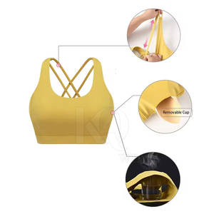 Soutien-gorge de sport rembourré pour femme, idéal pour la gym, la course, le yoga, le fitness, avec maille respirante et bretelles réglables, fermeture avant, écologique - Product Image 6