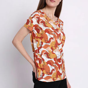 Camiseta de Manga Corta para Mujer, Sublimada, al por Mayor, de Lona, con Estampado Veraniego para la Temporada de Invierno - Product Image 4